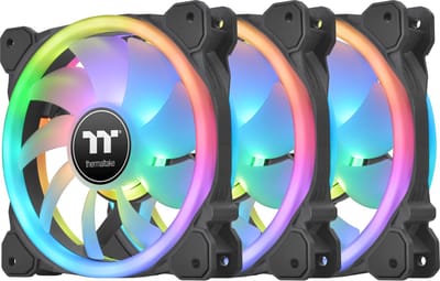 Thermaltake CL-F138-PL14SW-A PC-ventilator Zwart (b x h x d) 184 x 149 x 182 mm Incl. LED-verlichting, Incl. RGB-verlichtingsbesturing