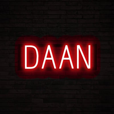 DAAN - Neon LED Lamp Kinderkamer | SpellBrite | 45,65 x 16 cm | 6 Dimstanden & 8 Lichtanimaties | Naamlamp Wandlamp Neon Verlichting