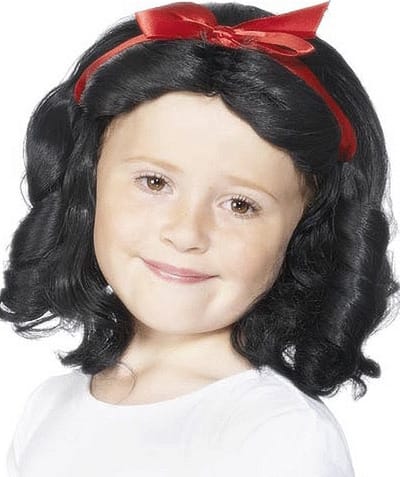 Sprookjes prinsessen verkleedpruik voor meisjes - carnaval - zwart haar