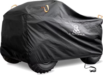 E-shop4u® - Quad ATV Afdekking - Universele Quad Motorhoes - Waterdicht, Sneeuwbestendig, UV-bescherming, Reflecterende Stroken, Geschikt voor Honda, Yamaha en meer - Maat 2XL - Zwart