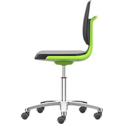 Labsit bureaudraaistoel, kunstleer, wielen, B 450 x D 420 x H 450 - 650 mm, groen