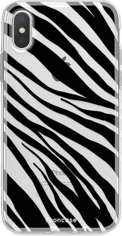 Fooncase Hoesje Geschikt voor iPhone X - Shockproof Case - Back Cover / Soft Case - Zebra print
