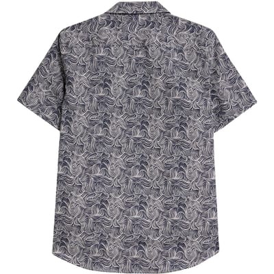 White Stuff Waves Printed Ss Shirt Navy Print Size: L | Casual Shirts Outlet | Heren | Blauw