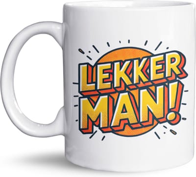 NietMokken.nl - Grappige koffietas "Lekker Man!" - Keramische beker en mok - Humor cadeau voor koffie- of theeliefhebbers - Origineel cadeau voor verjaardag, vrienden of op kantoor - Beide zijden bedrukt - 325ml - Vaatwas - en magnetronbestendig