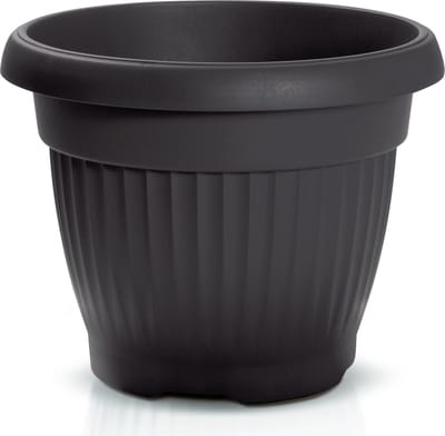 Prosperplast Plantenpot/bloempot Roma Garden - buiten/binnen - kunststof - antraciet - D25 x H25 cm