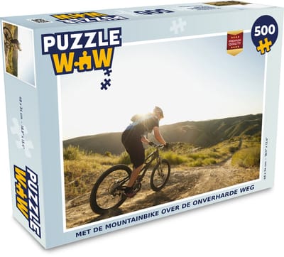 Puzzel Met de mountainbike over de onverharde weg - Legpuzzel - Puzzel 500 stukjes