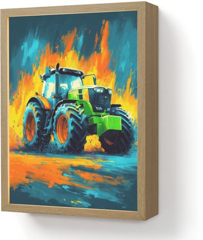 Nachtlampje 30x40 cm - Kinder lamp - Abstract - Tractor - Groen - Tafellamp kinderkamer draadloos - Slaapkamer lampje - Bedlamp kinderen - Kinderlampje - Wandlamp babykamer - Nachtlampjes