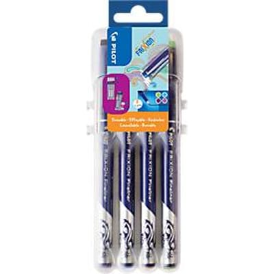 Fineliner FriXion set van 4 Neon, punt van kunststof, lijndikte 0,45 mm, uitwisbaar, 4 neonkleuren