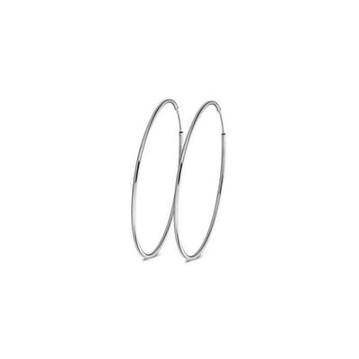 New bling 9NB-0563 Zilveren Oorringen - 25 mm - ronde buis - scharnier - Zilverkleurig