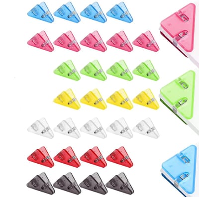 30 stuks - Boekhoekclips - Multifunctionele papierhouders - Driehoekige documenthoekclips - Leuke boekhoekclips - Kantoorartikelen - Bonnenclips - Geschikt voor studenten, docenten en schrijvers (willekeurige kleuren)