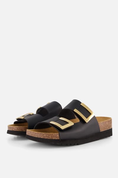 Scholl Monterey 2 Riemen Synthetisch Leer Vrouwen - Zwart