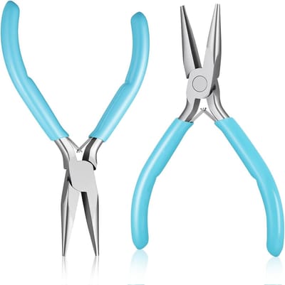 Kleine mini tangetjes voor het maken van sieraden, blauw met comfortabele grip voor draadbuigen en reparaties