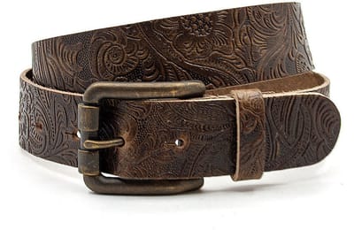 Dames jeans riem met rolgesp - 4 cm breed - Leer - Jeans riem - Stoer - Maat 85