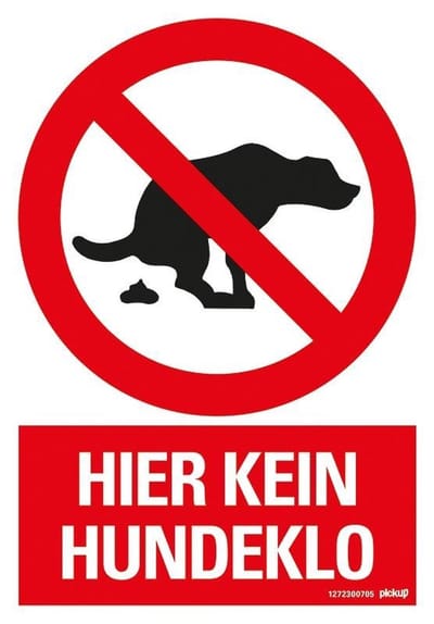 Pickup kunststoff Schild 23x33 cm HIER KEIN HUNDEKLO