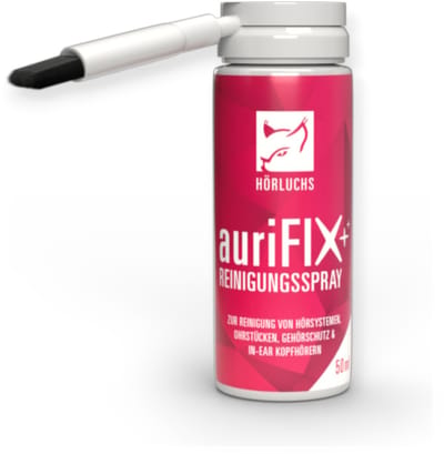 Hörluchs auriFIX Cleaning Spray – Reinigingsspray voor Hoortoestellen & Oordoppen – Sneldrogend & Veilig (met Borstel)