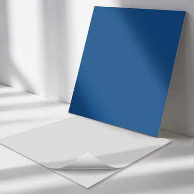Wallfluent Vinyl Tegels - Kleur Blauw Vinyl Tegels Zelfklevend - 30 cm x 30 cm - Uniform PVC Tegels - Verpakking van 9 stuks - Vierkant PVC Tegels - Patroon Plaktegels - Zelfklevende Vinyltegels - Plaktegels Keuken en Badkamer