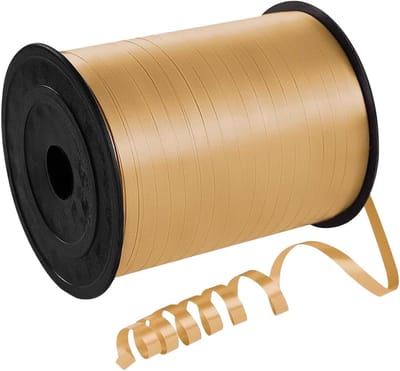 500 yard gouden krullint 5 mm voor ballonnen, 457 m glanzend geplooide ballonlint ballonkoord, feestkrullinten voor geschenkverpakking, knutselen, strikken, kerst, verjaardag, bruiloft
