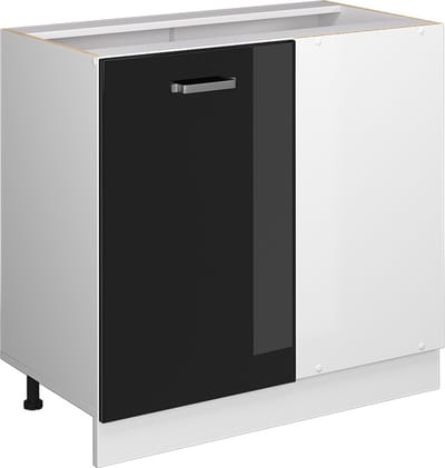 Vicco R-Line Hoekkast – 86 cm zonder werkblad Zwart hoogglans