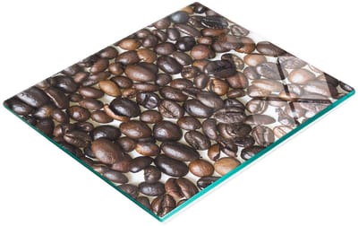 Keukenplank van gehard glas met decoratieve koffieboonafbeeldingen, 60x52 cm