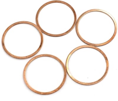 Dailygoods - Koperen afdichtringen - Set van 5 stuks - 40 mm binnendiameter - Duurzaam en veelzijdig - Ideaal voor fittingen - Perfect voor elke klus