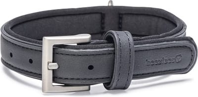 Beeztees Balacron Ax Halsband Hond - Kunstleer - Zwart - 31-39 cm x 20 mm