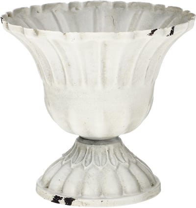 Dailygoods- Vaas geribbeld metaal - Retro trompetvaas - Decoratieve vaas - Bruiloft centerpiece - Droogbloemenvaas - Elegante ijzeren decoratie - Bloemenvaas