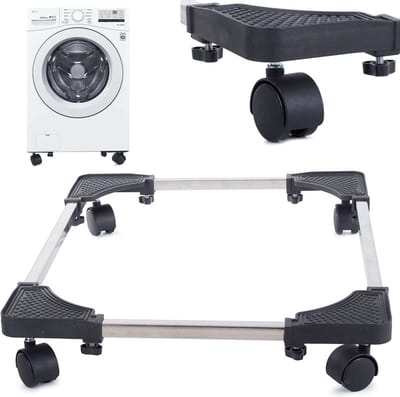 IBBO® - Verstelbare Wasmachine Verhoger - Wasmachine Verhoger - Verhoging Witgoed – Meubelroller – Meubelverplaatser - Wasmachine Ombouw - Verstelbare Multitool – Trolley - 8 Poten/ 4 Wielen