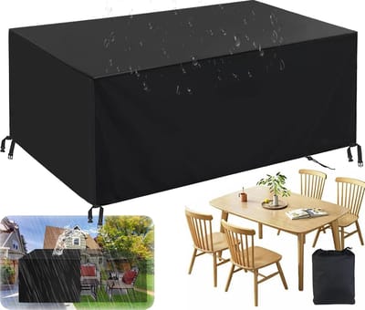 Tuinmeubel Afdekking - Beschermhoes Terrasmeubelen - Meubelen Beschermen - Waterdicht 420D Oxford - Universeel - Zwart