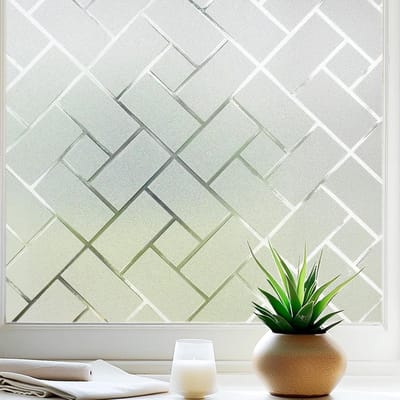 SnelShoppen - Raam Privacy Film Matglas Raamfolie voor Vensters, Statische Klemfolie, Verwijderbare UV Bescherming, 44 x 200 cm voor Thuiskantoor en K