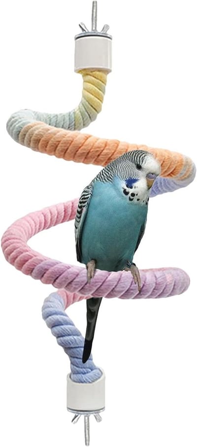 Vogel Zitstok Touw - Vogelschommel Papegaaientouw - Actief Spel Bevorderen - Robuuste Constructie - ca. 35 x 1.80 cm