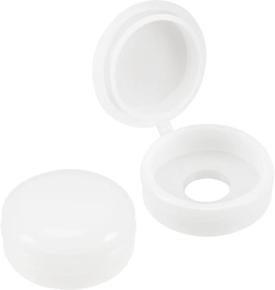 Dailygoods- Schroefdoppen 50 Stuks - Kunststof - Scharnierend - 5,8 mm Gat - Kliksluitingen - Fliptops - Duurzaam en Schokbestendig - Schroefdeksels