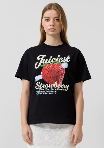 QS - female - T-shirt met opdruk
