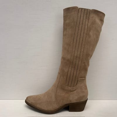 Geweldige suèdine cowboylaarzen met elastiek khaki Khaki / 36