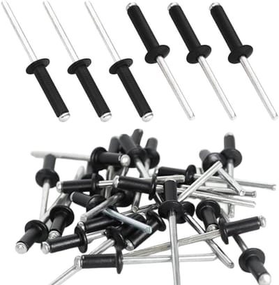 100 stuks zwarte aluminium klinknagels 4,8 mm x 13 mm - Blindklinknagels voor metaal, hout en kunststof