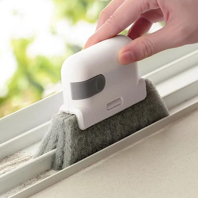 RI-Design - Groef Reinigingsborstel Grijs| Vensterbank schoonmaak borstel | Voegen veger |Reinigingsborstel | Schuurspons | Schoonmaak spons |