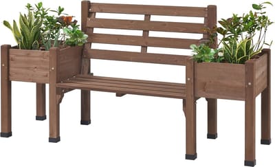 Tuinbank met Plantenbak van Hout - Weerbestendige 2-zits Bank voor Tuin en Balkon