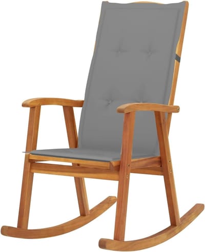 YuMeng Garden Rocking Chair, Outdoor Rocking Chair, Indoor Rocking Chair with Solid Wood Cushion from Acacia Dg