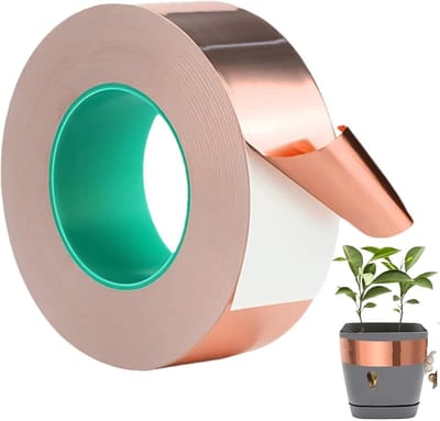 Koperband voor slakken - Afschermband geleidend - Planten beschermen - Zelfklevend en duurzaam - 126 x 111 x 48 cm