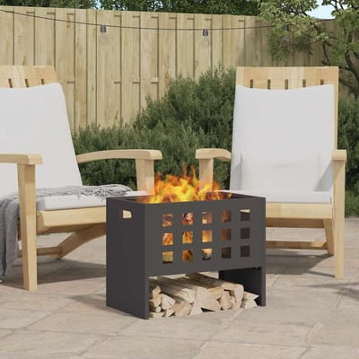 vidaXL - Vuurkom - Zwart - 50 - x - 30 - x - 40 - cm - Staal