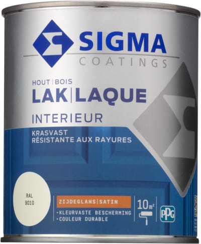 Sigma Coatings Houtlak Interieur - Zijdeglans - Wit Ral 9010 - 750ml