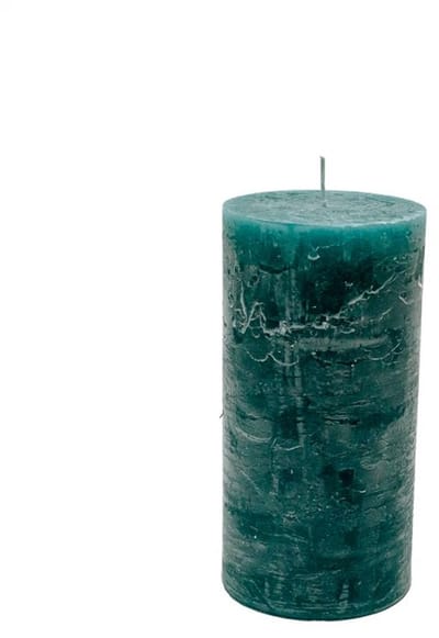 Branded By luxe gekleurde stompkaars in de kleur Petrol 10 x 20 cm met wel 140 branduren