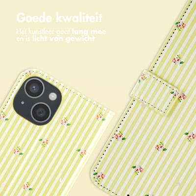 imoshion Hoesje - Geschikt voor Apple iPhone 14 - Design Bookcase smartphone - Garden Stripes