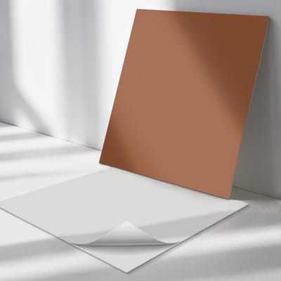 Wallfluent Vinyl Tegels - Kleur Bruin Zelfklevende PVC Tegels - 30 cm x 30 cm - Uniform Vinyl Tegels - Set van 9 - Vierkant PVC Tegels - Patroon Plaktegels - Vinyl Vloer Tegels - Plaktegels Keuken en Badkamer