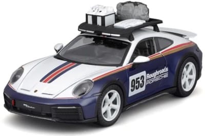 Bburago Porsche 911 - Modelauto - Schaal 1:24 - Wit/Blauw/Goud/Rood