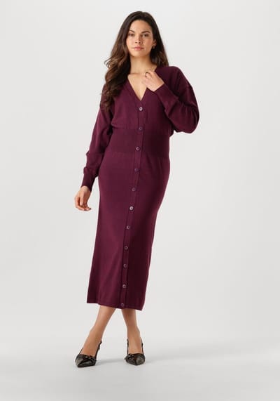 Ydence Knitted Dress Claudia Dames - Jurk - Bordeaux - Maat L