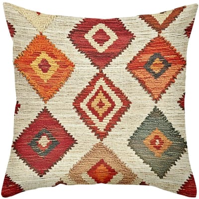 Bohemian Kilim Patroon Kussenhoes Dubbelzijdig 2D Print Rustieke Kussensloop Huis Woonkamer Slaapkamer Bank Warme Sfeer Decor Cadeau Linen 55*55(CM)-1Pcs