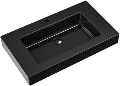Aloni Wastafel – 80x10x46 cm – Kunstmarmer – Mat zwart
