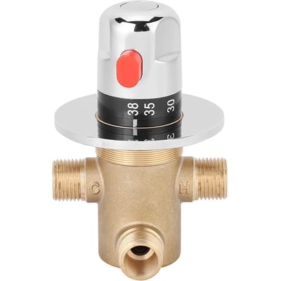G1/2in 3-weg messing thermostatische mengkraan temperatuurmengkraan regelventiel huis badkamer white