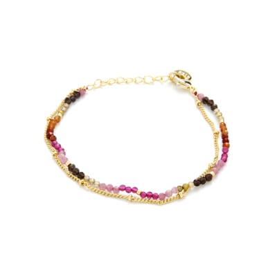 Luxenter Armband, Aiel Multicolour Toermalijn afgewerkt in 18K geel goud