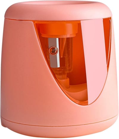 Elektrische puntenslijper - Automatische puntenslijper - Vervangbaar mes - Werkt op batterijen (batterijen niet inbegrepen) - Geschikt voor kinderen, thuis, op kantoor en op school - 6 x 6 x 8,5 cm - Roze